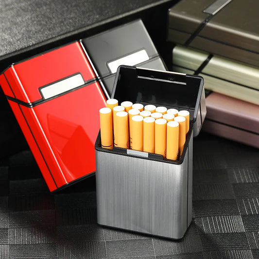 Simple Solid Color Aluminum Cigarette Case: Waterproof Hard Shell